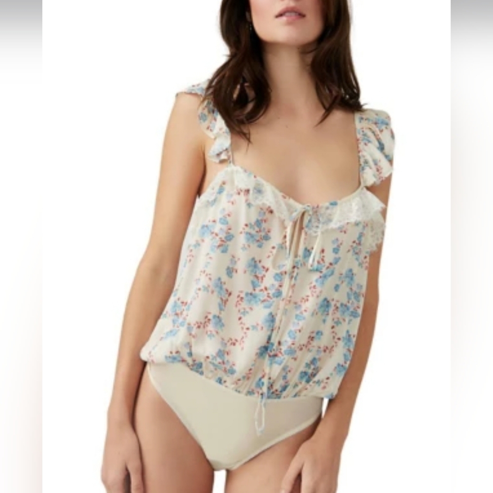 NWT FREE PEOPLE Take It Away Bodysuit size medium floral Womens - Picture 2 of 13